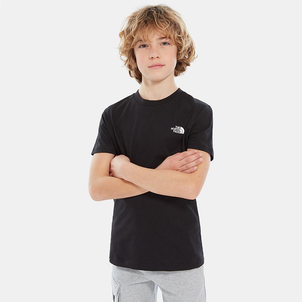 The North Face T-Shirts Youth Australia - The North Face Simple Dome Black / White (HTG-820546)